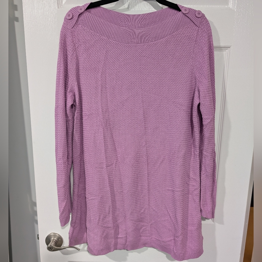 NWT Talbots Plus Purple Basket Weave Long Sleeve Sweater in Size 1X